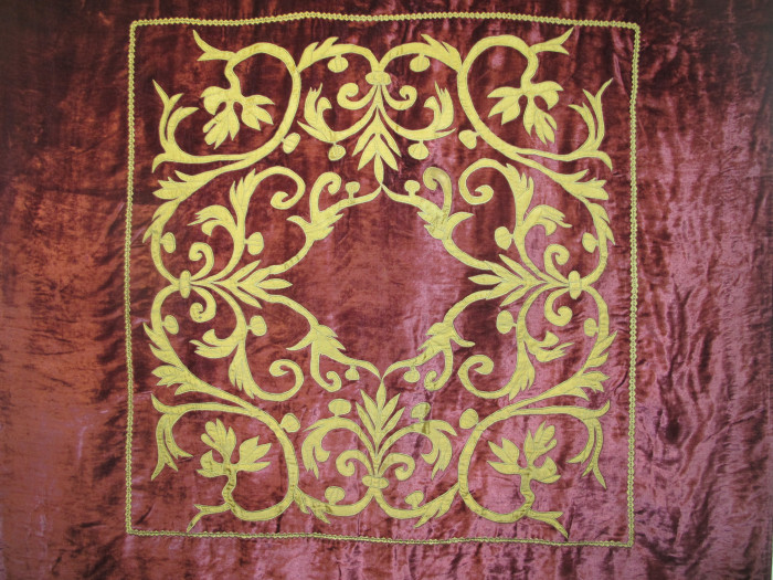 Appliqued Silk Velvet Panel