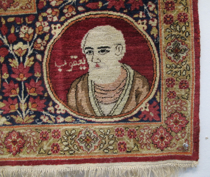 Fine Pictorial Kirman Laver Rug