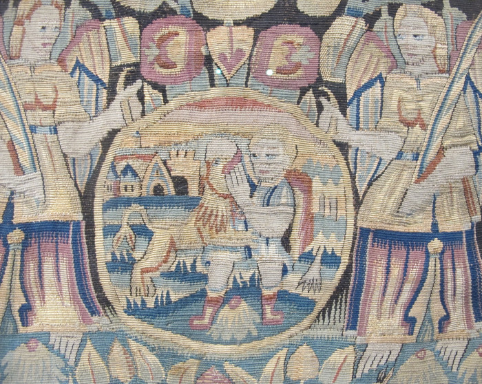 A Pair of North German Tapestry Cushions